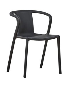 Bistro Dining Chair Plastic Black Indoors &amp Outdoors | Stalwart DA-HYPP08