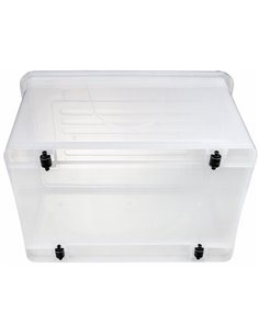 Pack of 4 Plastic Storage Box with Wheels &amp Lid &amp Clips 70 litre 630x433x355mm Polypropylene | Stalwart DA-S1070SETOF4 2
