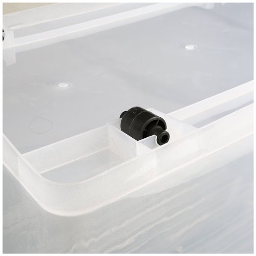 Pack of 4 Plastic Storage Box with Wheels &amp Lid &amp Clips 70 litre 630x433x355mm Polypropylene | Stalwart DA-S1070SETOF4