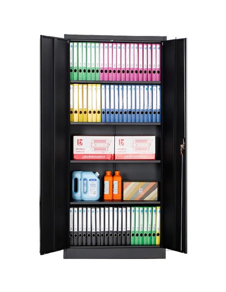 Commercial Black Steel Cabinet 2 Doors 900x400x1850mm | Stalwart DA-MYOC06