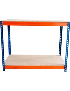 Industrial strength Garage Work Bench Heavy duty 1220x455x915mm 2 shelves 500 kg/shelf Powder coated steel | Stalwart DA-WBH1224