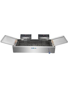 Commercial Fryer Single Tank Dual Zone Electric 26 litre 7.8kW Countertop Drainage tap | Stalwart DA-EF26L 2