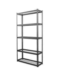 Commercial Boltless Wire Shelving Unit 5 Tier 120kg 900x300x1830mm Black | Stalwart DA-5TMWS903018 2