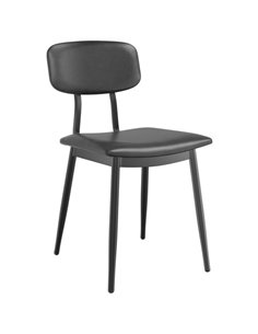 Black Steel Chair with Black Vinyl Cushion Seat &amp Black Vinyl Back | Stalwart DA-GS60606BLACKCUSHSEATBLACKBACK