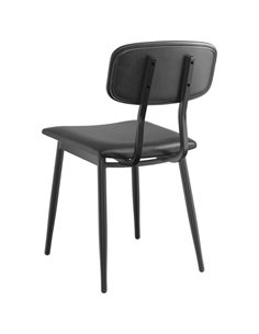 Black Steel Chair with Black Vinyl Cushion Seat &amp Black Vinyl Back | Stalwart DA-GS60606BLACKCUSHSEATBLACKBACK 2