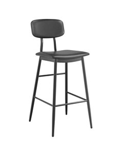 Barstool with Black Vinyl Backrest &amp Seat | Stalwart DA-GS60606BBLACK