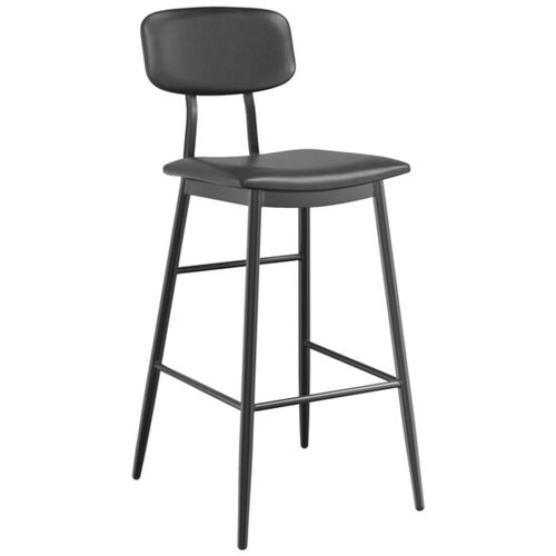 Barstool with Black Vinyl Backrest &amp Seat | Stalwart DA-GS60606BBLACK