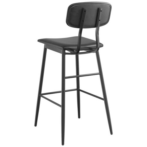 Barstool with Black Vinyl Backrest &amp Seat | Stalwart DA-GS60606BBLACK