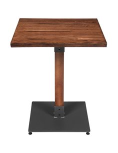 Rustic Bistro Table Walnut Top 600x600mm Indoors | Stalwart DA-GS10143TABLE24