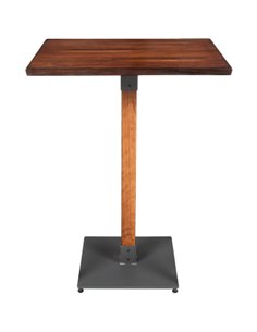 Rustic Bar Table Walnut Top 600x600mm Indoors | Stalwart DA-GS10143BAR24