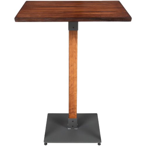 Rustic Bar Table Walnut Top 600x600mm Indoors | Stalwart DA-GS10143BAR24