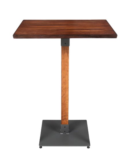 Rustic Bar Table Walnut Top 600x600mm Indoors | Stalwart DA-GS10143BAR24