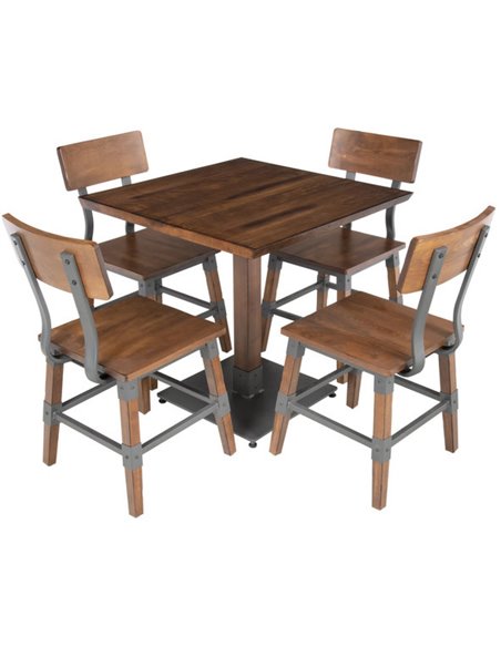Rustic Bistro Table Walnut Top 720x720mm Indoors | Stalwart DA-GS10143TABLE30