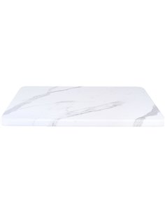 Seamless Square Table Top White Marble  24x24" | Stalwart DA-TT2424WHITEMARBLE 2