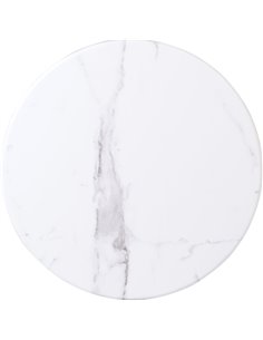 Seamless Round Table Top White Marble 30" | Stalwart DA-TT30RWHITEMARBLE