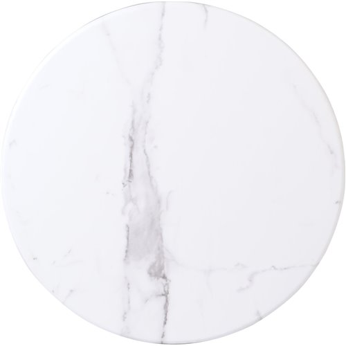 Seamless Round Table Top White Marble 30" | Stalwart DA-TT30RWHITEMARBLE