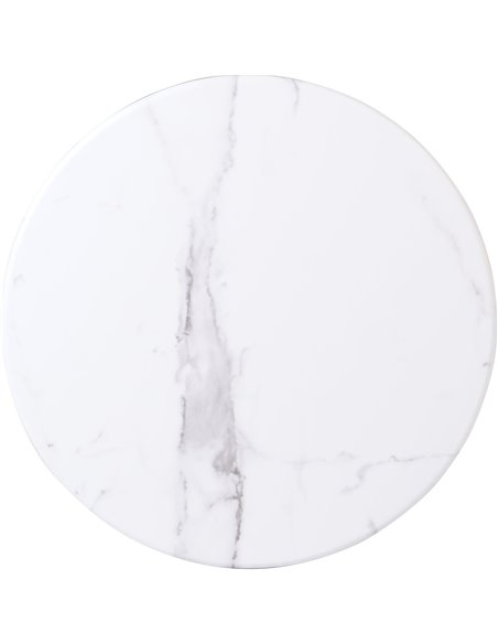 Seamless Round Table Top White Marble 30" | Stalwart DA-TT30RWHITEMARBLE