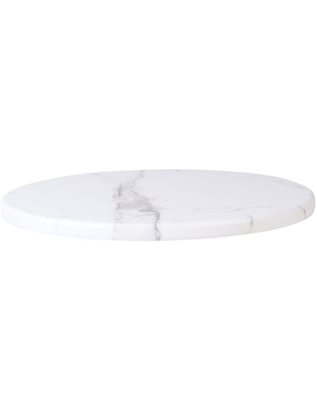 Seamless Round Table Top White Marble 30" | Stalwart DA-TT30RWHITEMARBLE