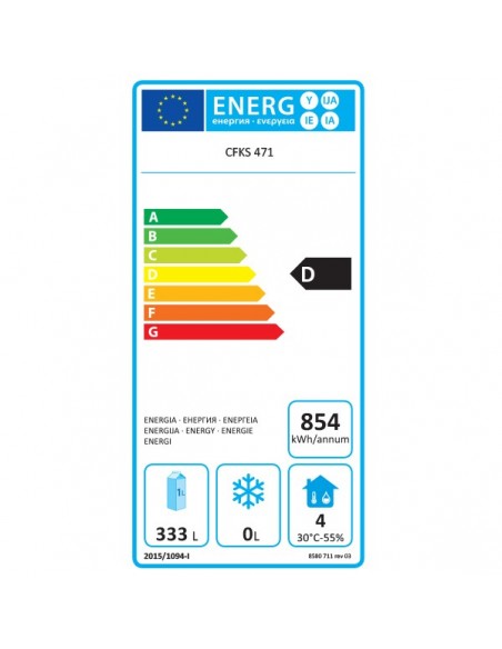 VESTFROST CFKS471 Single Door White Laminated Refrigerator 361L