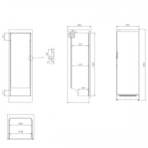 VESTFROST CFKS471 Single Door White Laminated Refrigerator 361L