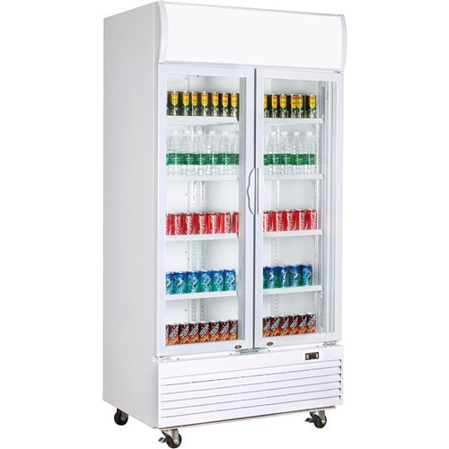 Commercial Bottle cooler 773 litres Ventilated cooling Hinged doors White | Stalwart DA-LG800BF