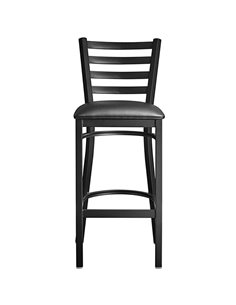 Black Barstool with Backrest &amp Vinyl Seat | Stalwart DA-GS697B 2