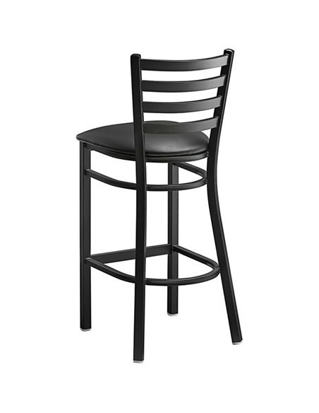 Black Barstool with Backrest &amp Vinyl Seat | Stalwart DA-GS697B
