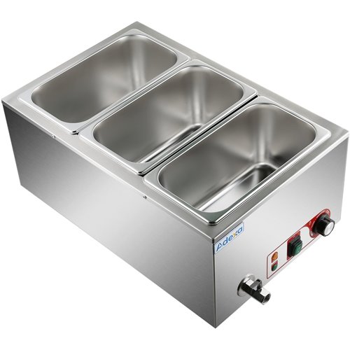 Commercial Bain Marie with Drain Tap 3xGN1/3 Including 3 containers | Stalwart DA-HB3V
