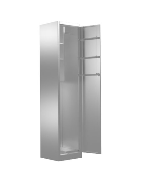 Commercial Stainless Steel Cleaing Cabinet Single Door 400x400x1800mm | Stalwart DA-MBSS201H1801DCC