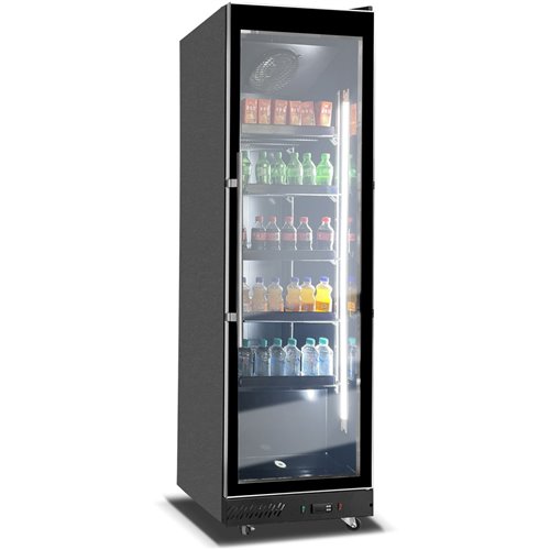 Commercial Display Refrigerator with Single Glass door 400 litres Black | Stalwart DA-KXG620BLACK