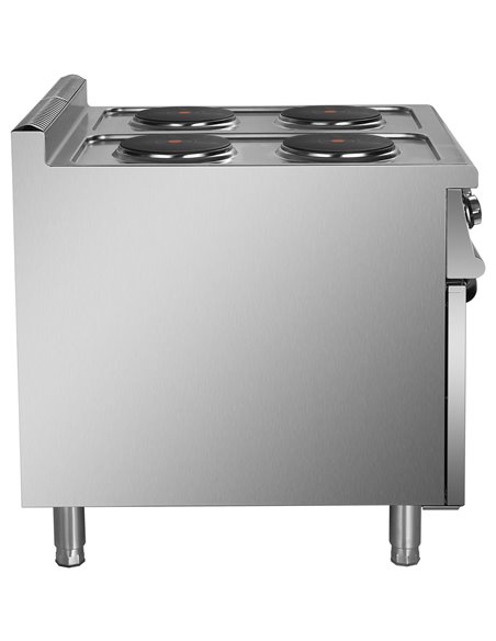 Commercial Electric Cooker 4 Burners with Cabinet Base 10.4kW 900mm Depth | Stalwart DA-HRQ912