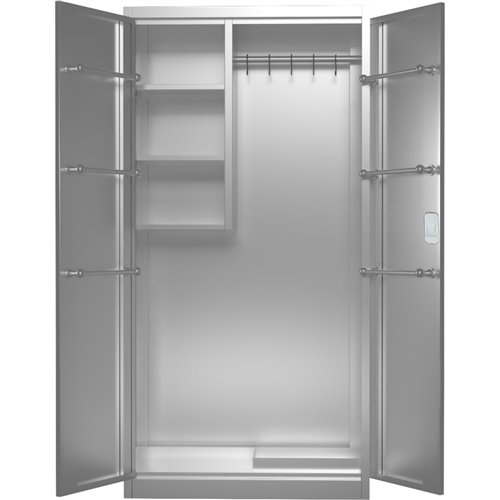 Commercial Stainless Steel Cleaing Cabinet 2 Doors 900x400x1800mm | Stalwart DA-MBSS201H1802DCC