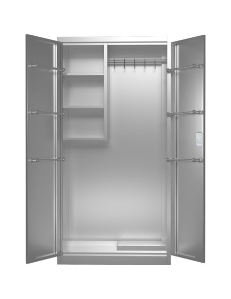 Commercial Stainless Steel Cleaing Cabinet 2 Doors 900x400x1800mm | Stalwart DA-MBSS201H1802DCC