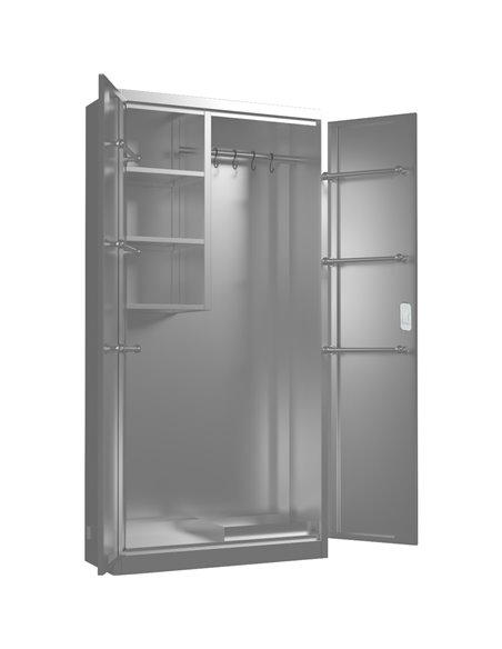 Commercial Stainless Steel Cleaing Cabinet 2 Doors 900x400x1800mm | Stalwart DA-MBSS201H1802DCC