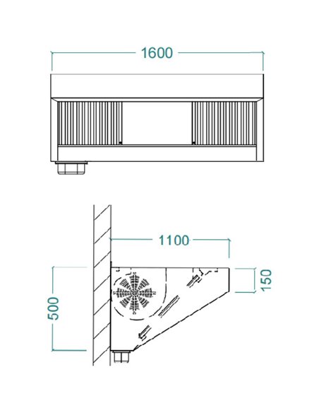 Commercial Extraction Canopy with Filter, Range Hood, Fan, Lights &amp 4 Speeds 1600mm | Stalwart DA-AP238PS8763D