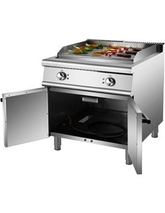 Professional Electric Griddle with Cabinet Base 12kW Smooth/Ribbed 900mm Depth | Stalwart DA-HER906A 2