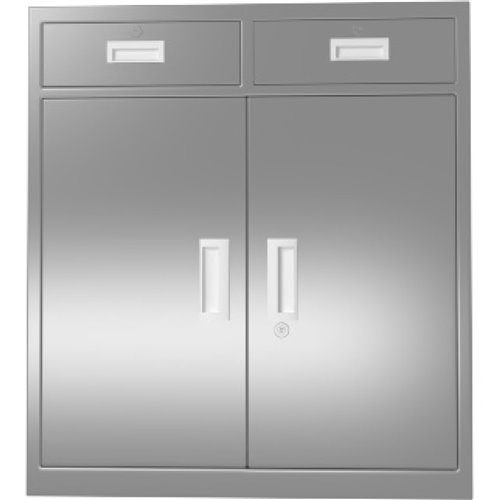 Commercial Stainless Steel Cabinet with 2 Doors &amp 2 Drawers 900x400x900mm | Stalwart DA-MBSS201H902DC