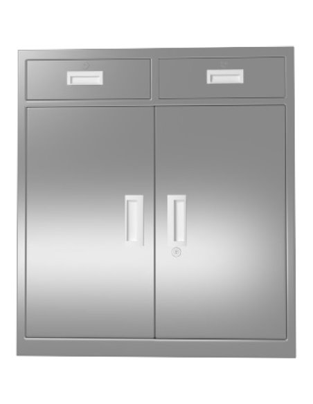 Commercial Stainless Steel Cabinet with 2 Doors &amp 2 Drawers 900x400x900mm | Stalwart DA-MBSS201H902DC