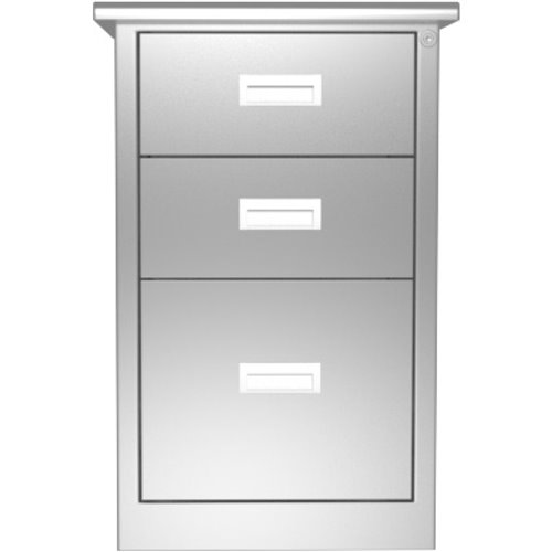 Commercial Stainless Steel Drawer Cabinet 3 Drawers 400x400x750mm | Stalwart DA-MBSS201H753DWC