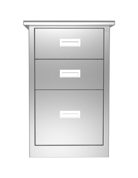 Commercial Stainless Steel Drawer Cabinet 3 Drawers 400x400x750mm | Stalwart DA-MBSS201H753DWC