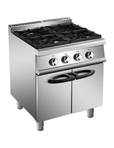 Professional Gas range 4 burners 30kW with Cabinet 700mm Depth | Stalwart DA-ADX705B