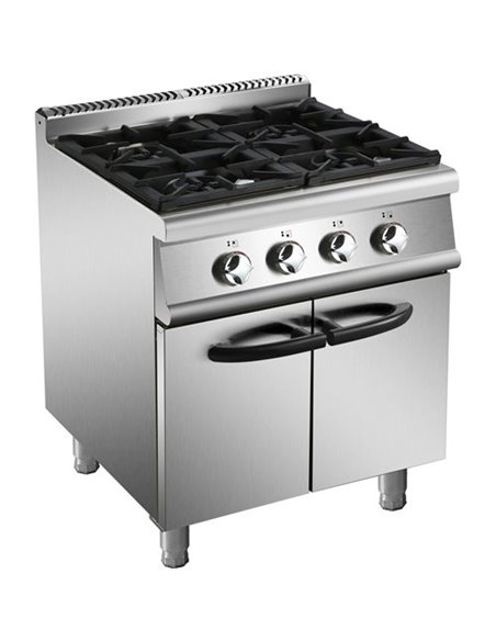 Professional Gas range 4 burners 30kW with Cabinet 700mm Depth | Stalwart DA-ADX705B