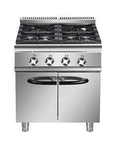 Professional Gas range 4 burners 30kW with Cabinet 700mm Depth | Stalwart DA-ADX705B 2