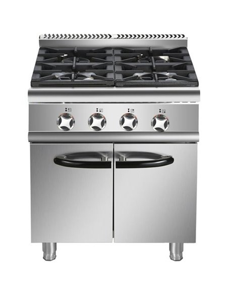 Professional Gas range 4 burners 30kW with Cabinet 700mm Depth | Stalwart DA-ADX705B