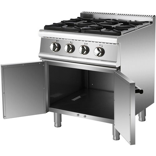 Professional Gas range 4 burners 30kW with Cabinet 700mm Depth | Stalwart DA-ADX705B
