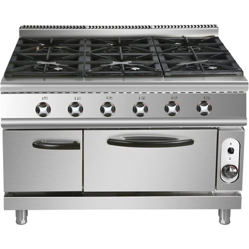 Professional Gas range 6 burners 36kW Gas oven 5.8kW 900mm Depth | Stalwart DA-ADX996Z