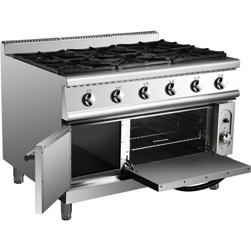 Professional Gas range 6 burners 36kW Gas oven 5.8kW 900mm Depth | Stalwart DA-ADX996Z