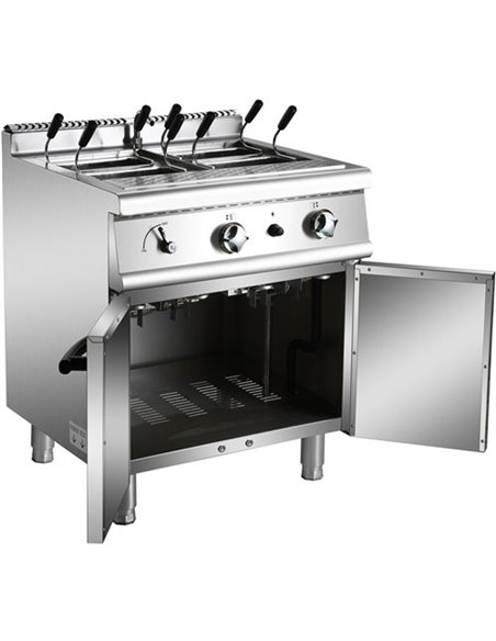 Professional Pasta cooker 30 Litres Gas 22kW Floor standing with Cabinet Base 700mm depth | Stalwart DA-HGN715