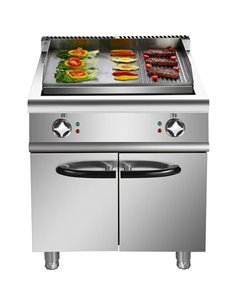 Professional Electric Griddle with Cabinet Base 9kW Smooth/Ribbed 700mm Depth | Stalwart DA-HER706A 2