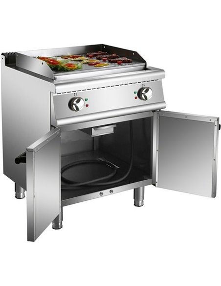 Professional Electric Griddle with Cabinet Base 9kW Smooth/Ribbed 700mm Depth | Stalwart DA-HER706A
